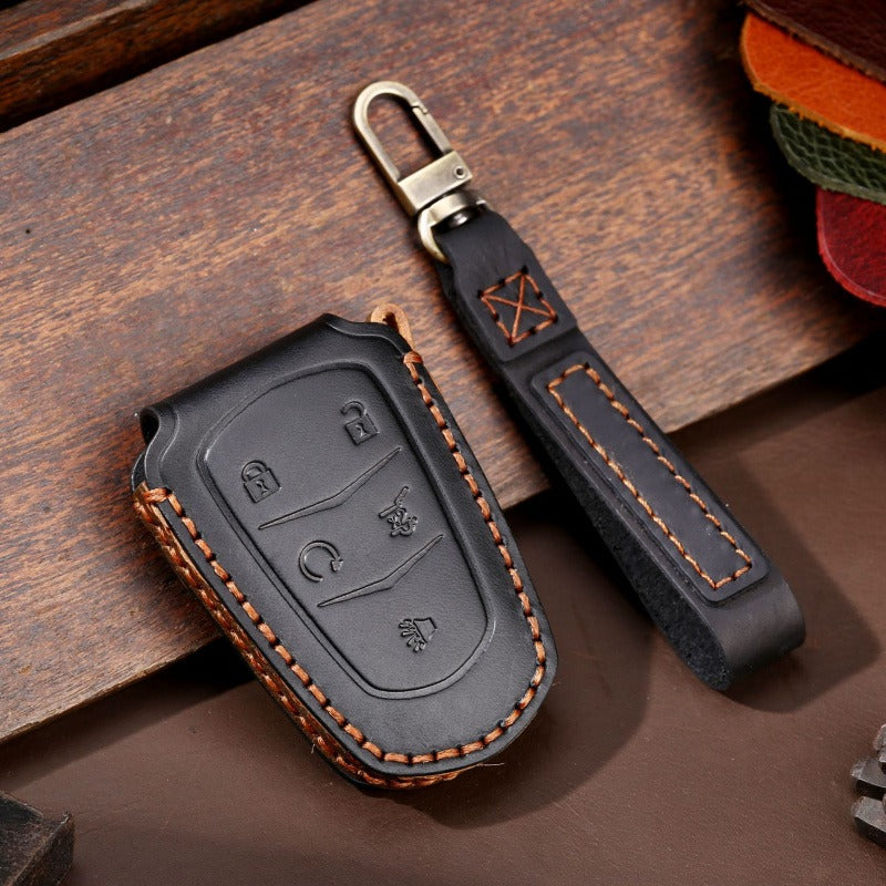 Cadillac CT5 CT6 XT6 Leather Key Case(#CA184) - Key-5 / Black