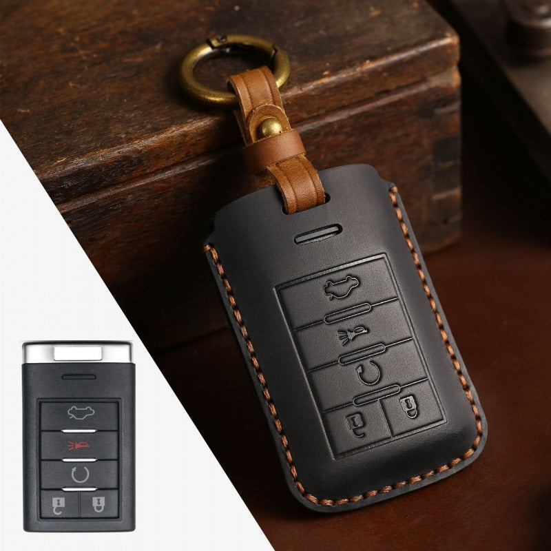 Cadillac Handmade Leather Key Case（#CA181） - Brown
