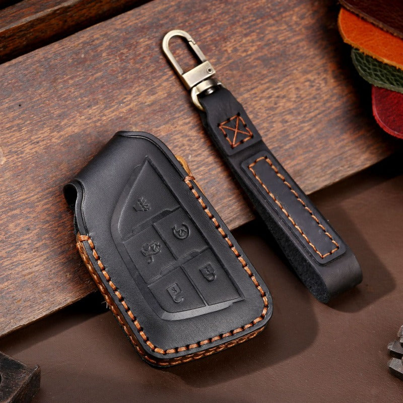 Cadillac North America Leather Key Case(#CA185) - Black / Key-5
