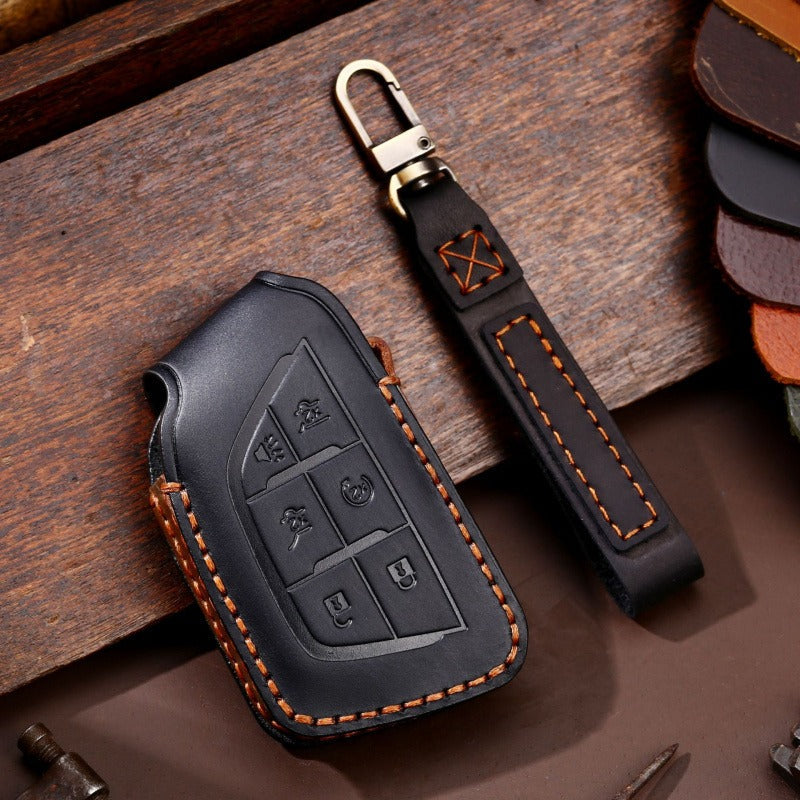Cadillac North America Leather Key Case(#CA185) - Black / Key-6