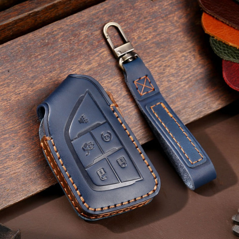 Cadillac North America Leather Key Case(#CA185) - Blue / Key-5