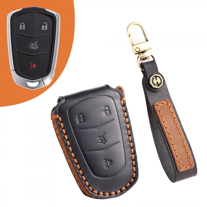 Cadillac XT4 XT5 XT6 Full Cover Key Case(#CA313) - Key-4 / Black