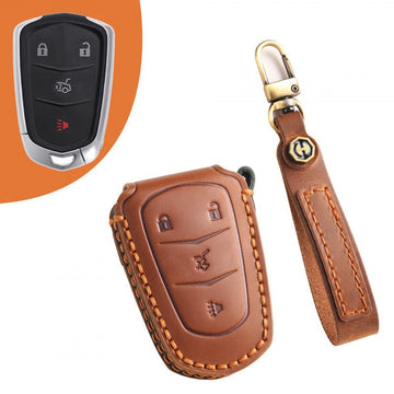 Cadillac XT4 XT5 XT6 Full Cover Key Case(#CA313) - Key-4 / Brown