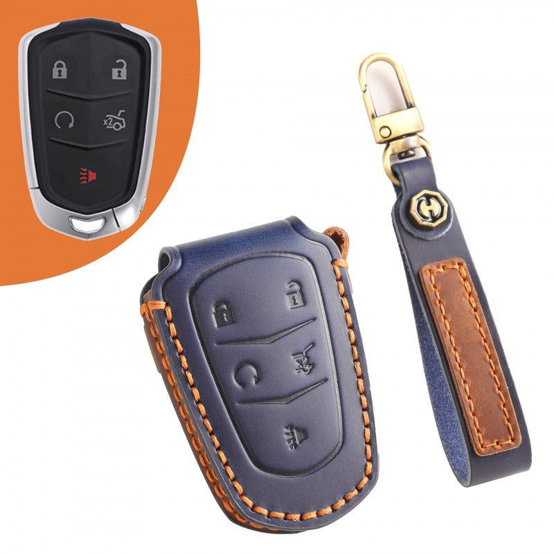 Cadillac XT4 XT5 XT6 Full Cover Key Case(#CA313) - Key-5 / Blue