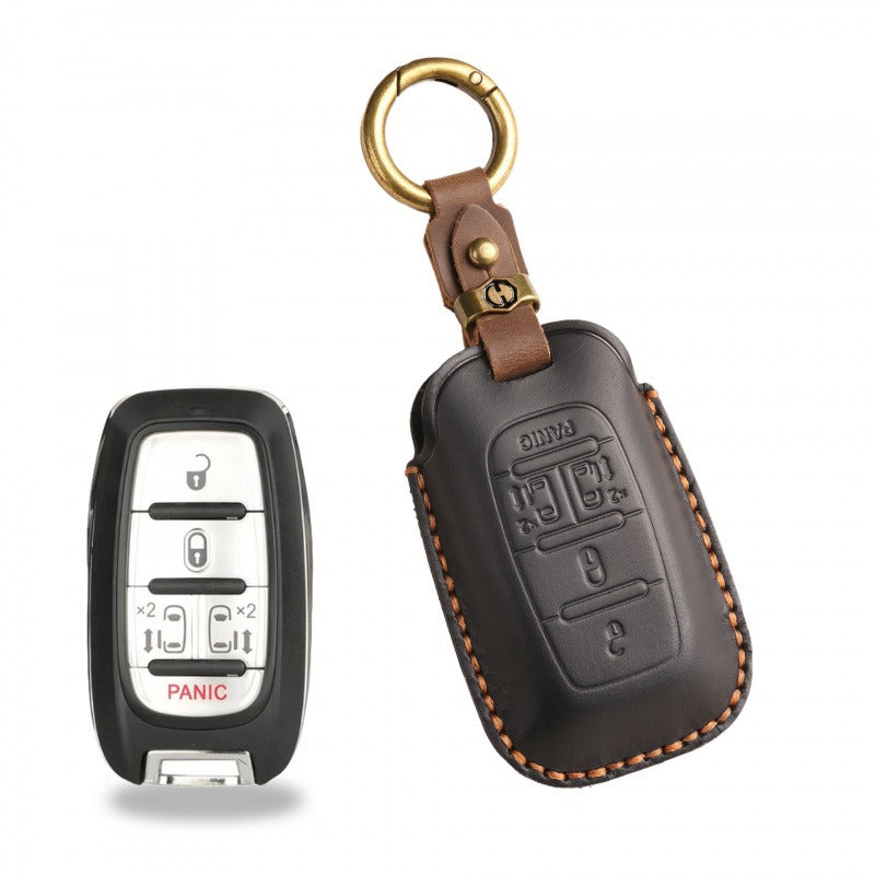 Cadillac XT5 XT4 XT6 Handmade Leather Key Case（#CA311） - Key-5 / Brown