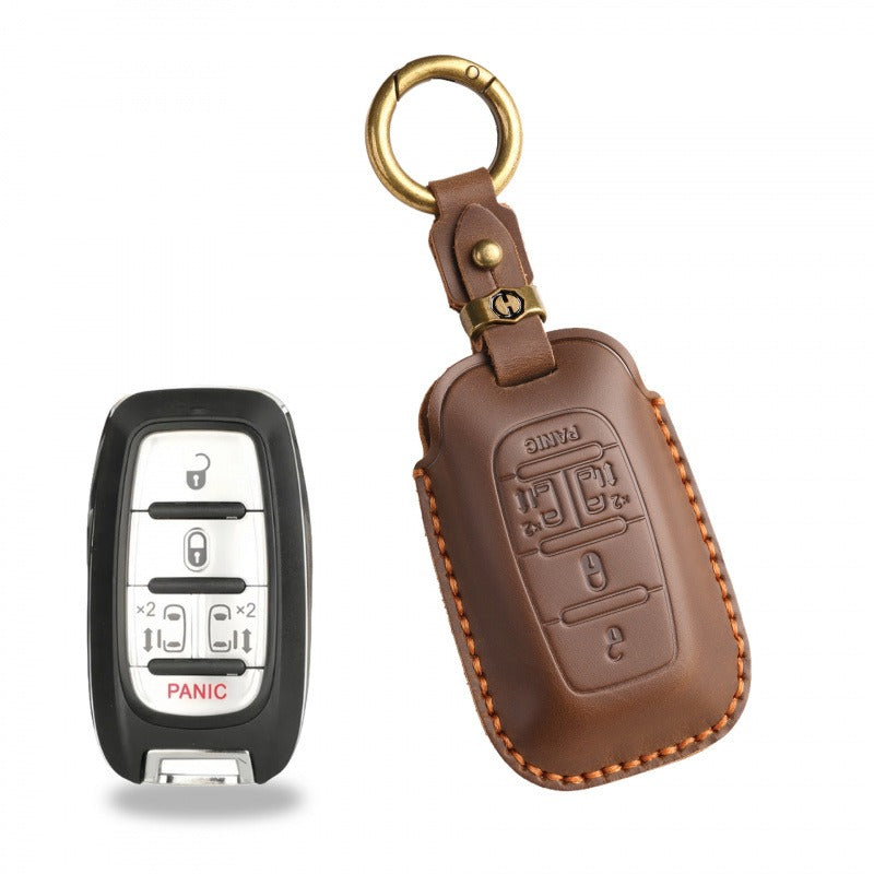 Cadillac XT5 XT4 XT6 Handmade Leather Key Case（#CA311） - Key-5 / Brown