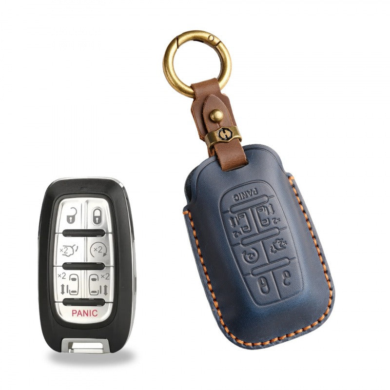 Cadillac XT5 XT4 XT6 Handmade Leather Key Case（#CA311） - key-7 / Blue