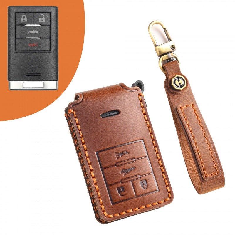 Cadillac XTS SRX Escalade ATS Key Case(#CA312) - Key-4 / Brown