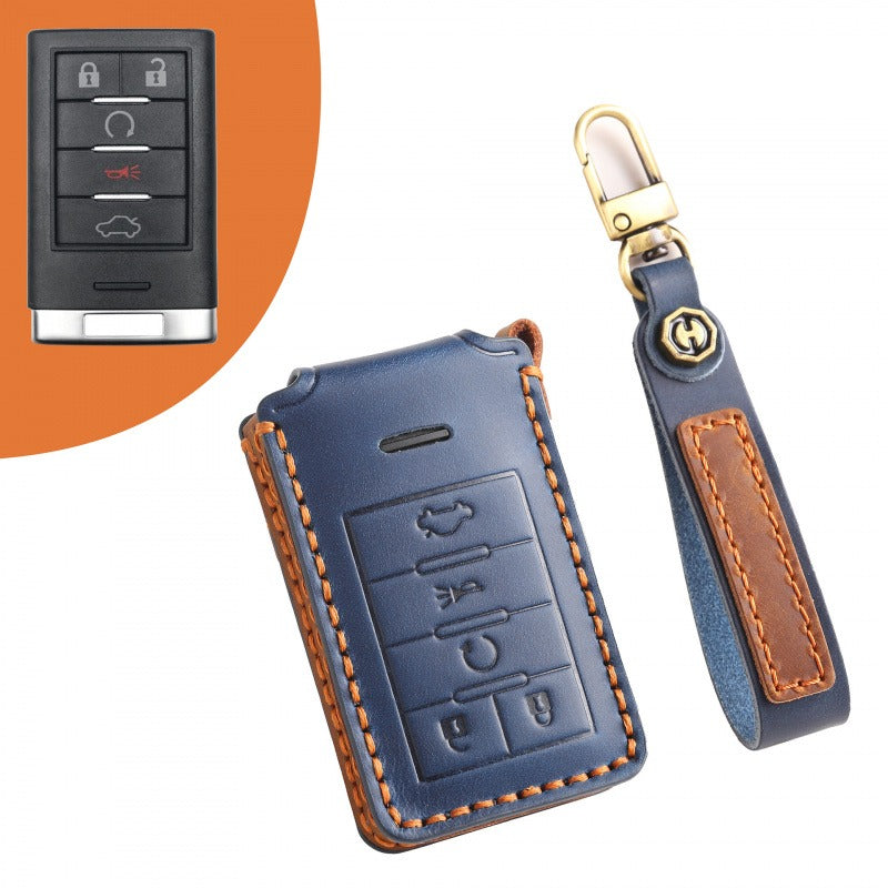 Cadillac XTS SRX Escalade ATS Key Case(#CA312) - Key-5 / Blue
