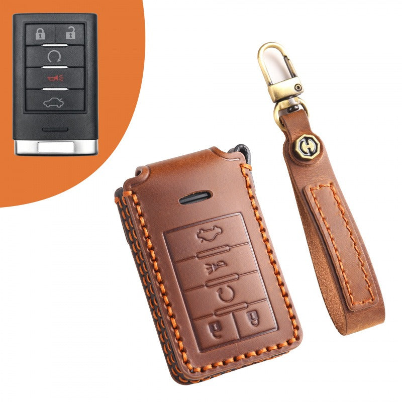 Cadillac XTS SRX Escalade ATS Key Case(#CA312) - Key-5 / Brown