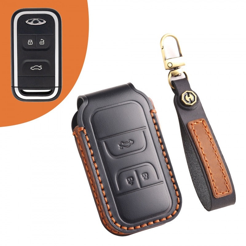 Chery EXEED Leather Key Case TXL LX Tiggo 3X Arrizo 5 Plus(#EX01) - Black