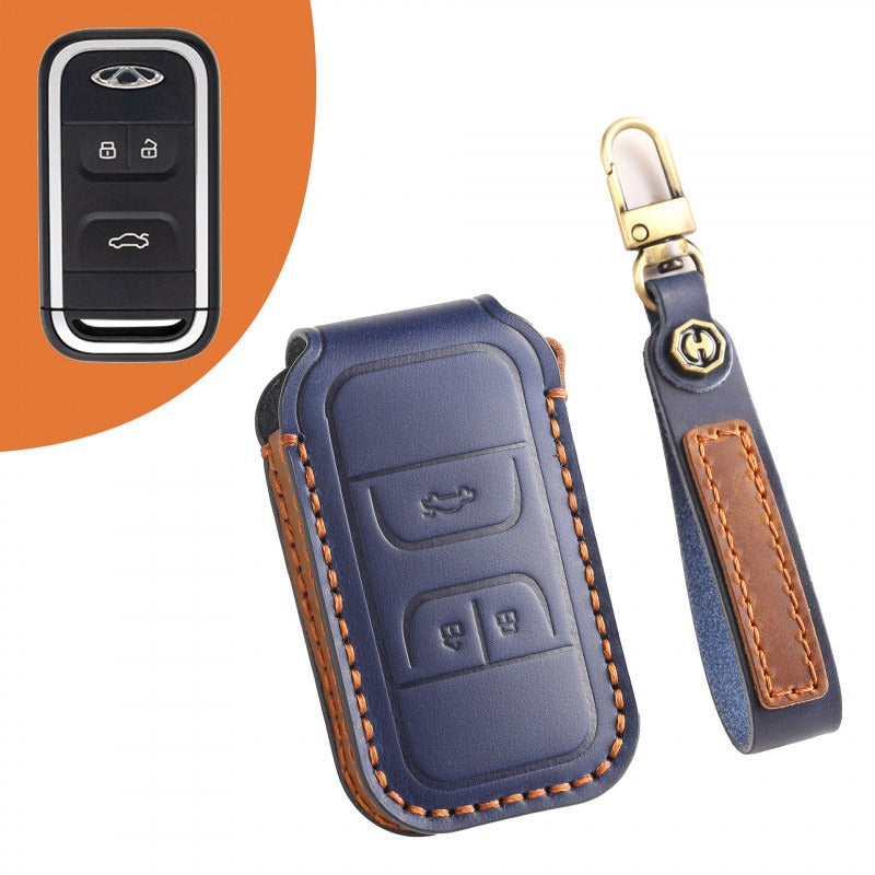Chery EXEED Leather Key Case TXL LX Tiggo 3X Arrizo 5 Plus(#EX01) - Blue