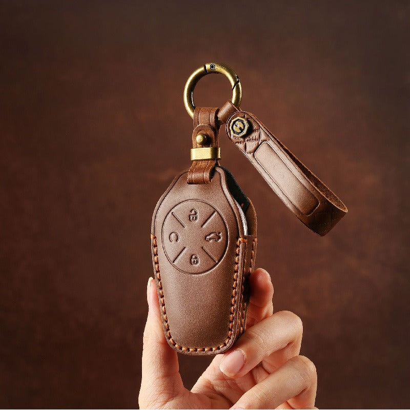 Chery EXEED Yaoguang CDM 2024 Leather Key Case VX LX (#EX19) - Brown / Type B