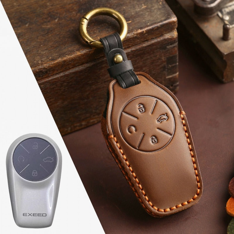 Chery Exeed Yaoguang CDM Lanyue Leather Key Case(#CY89) - Brown