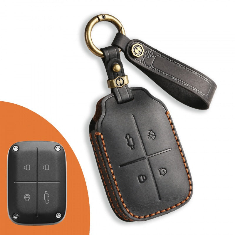 Chery iCAR V23 Leather Key Case（#IC106) - Black
