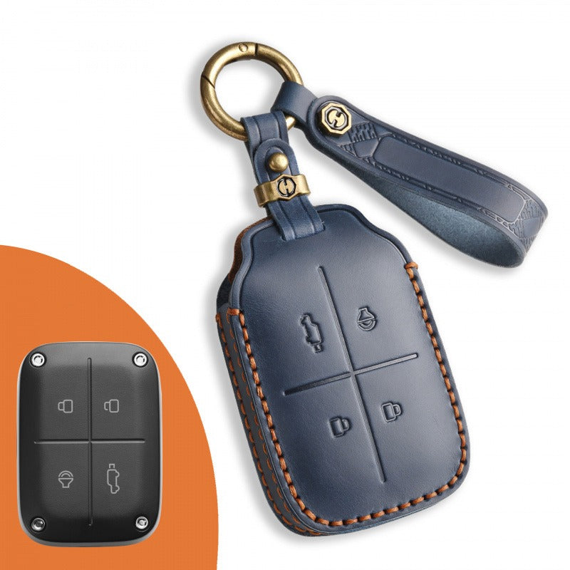 Chery iCAR V23 Leather Key Case（#IC106) - Blue