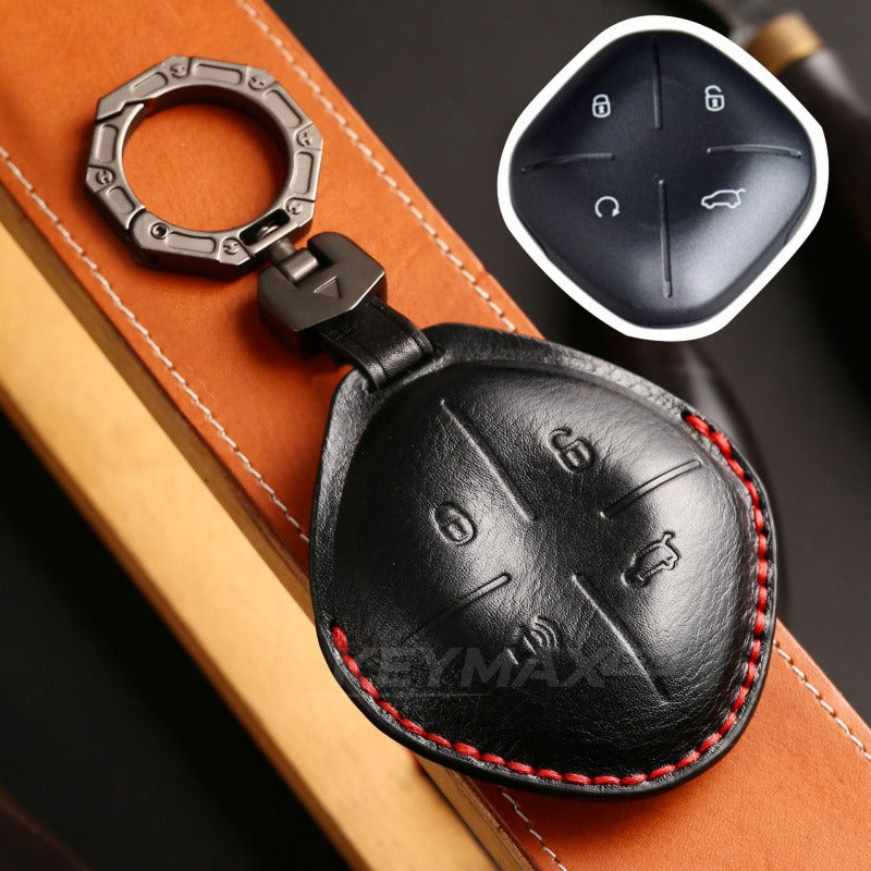 Chery Jetour Dasheng 2022 Leather Key Case Pro King Plus Remote Key Cover(#CY10) - Black