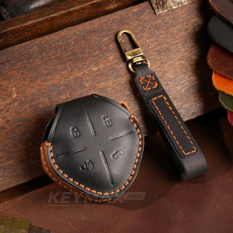 Chery Jetour Dasheng Leather Key Case Genuine Cowhide Premium Cover(#JE28) - Brown