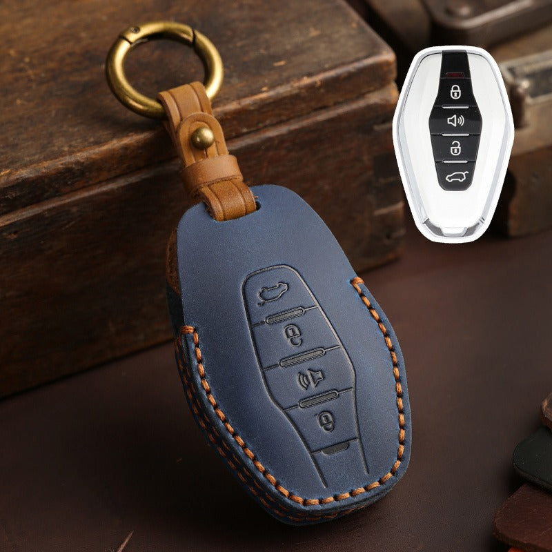 Chery Jetour X90 Plus X70 Plus Leather Key Case(#JE29) - Blue