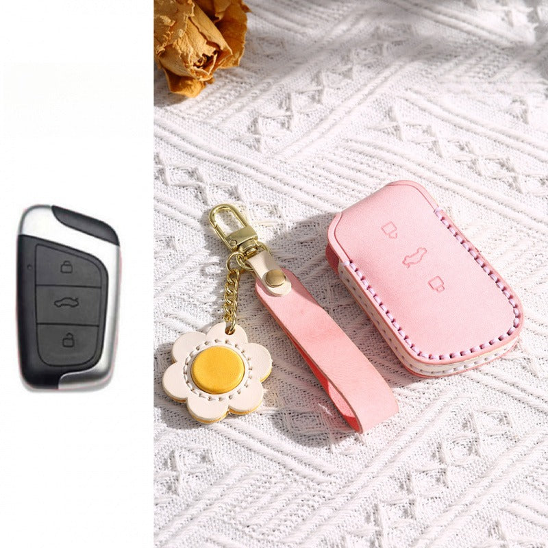 Chery Little Ant Cute Leather Key Case(#CY05) - Pink