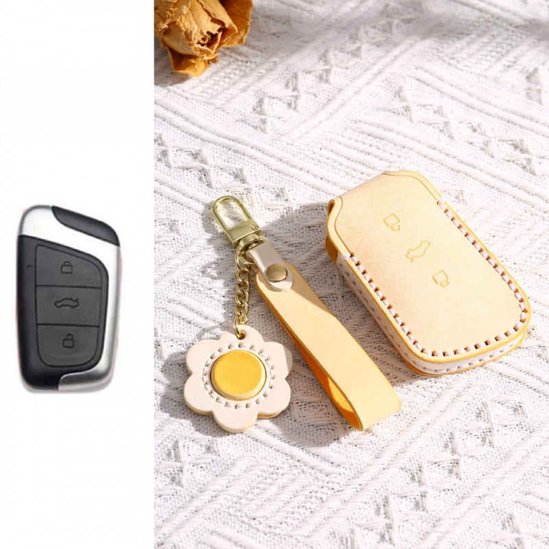 Chery Little Ant Cute Leather Key Case(#CY05) - Yellow