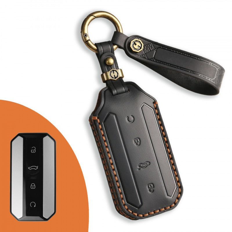 Chery OMODA JAECOO Leather Key Case(#CY102) - Black