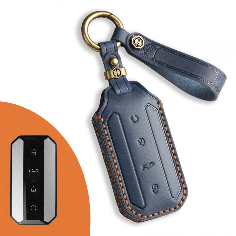 Chery OMODA JAECOO Leather Key Case(#CY102) - Blue