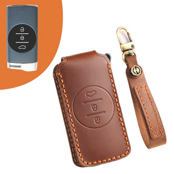 Chery Tiggo 5 3X 7 Exeed TX Leather Key Case（#CY97) - Brown