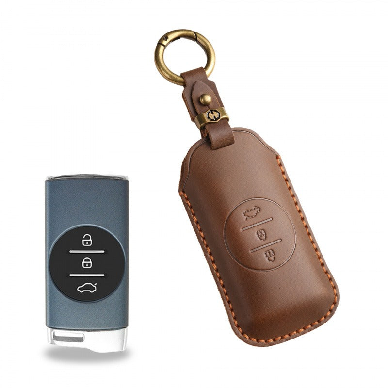 Chery Tiggo 7 Leather Key Case(#CY81) - Brown