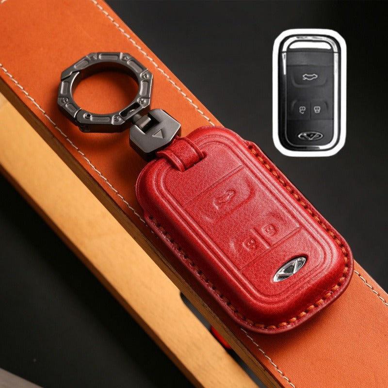 Chery Tiggo 8 Tiggo 5 Leather Key Case(#CY107) - Red