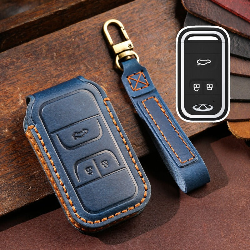 Chery Tiggo 8 7 Plus 5X Leather Key Case（#CY95） - Blue