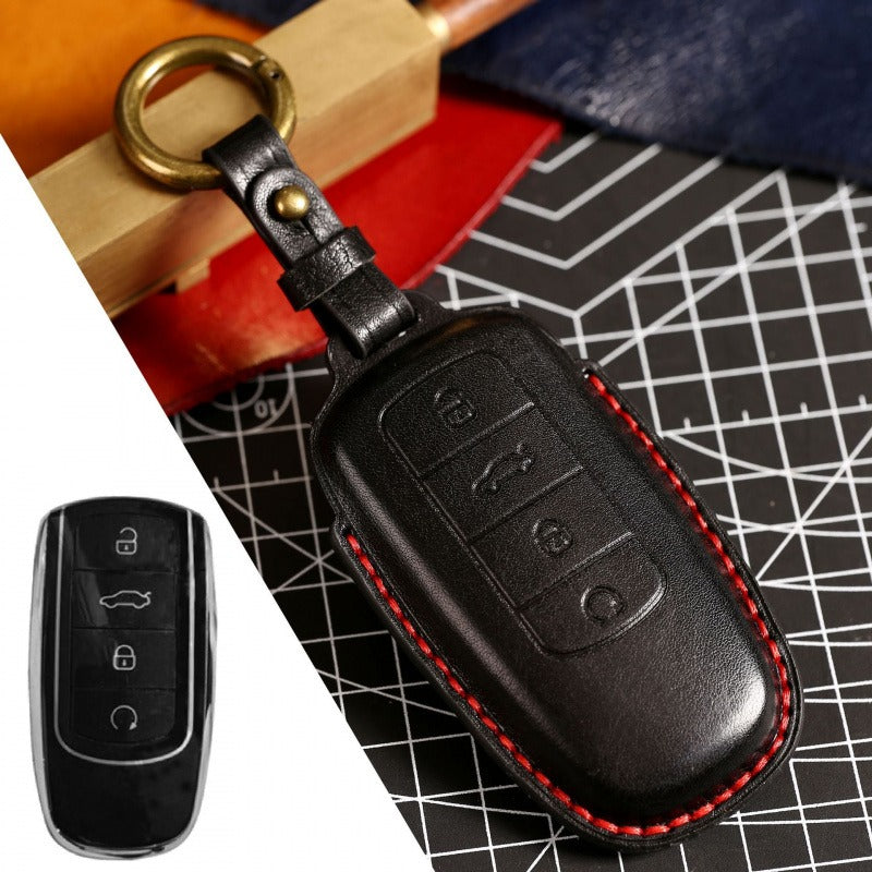Chery Tiggo 8 Plus 5X Arrizo TXL Leather Key Case(#CY103) - Black