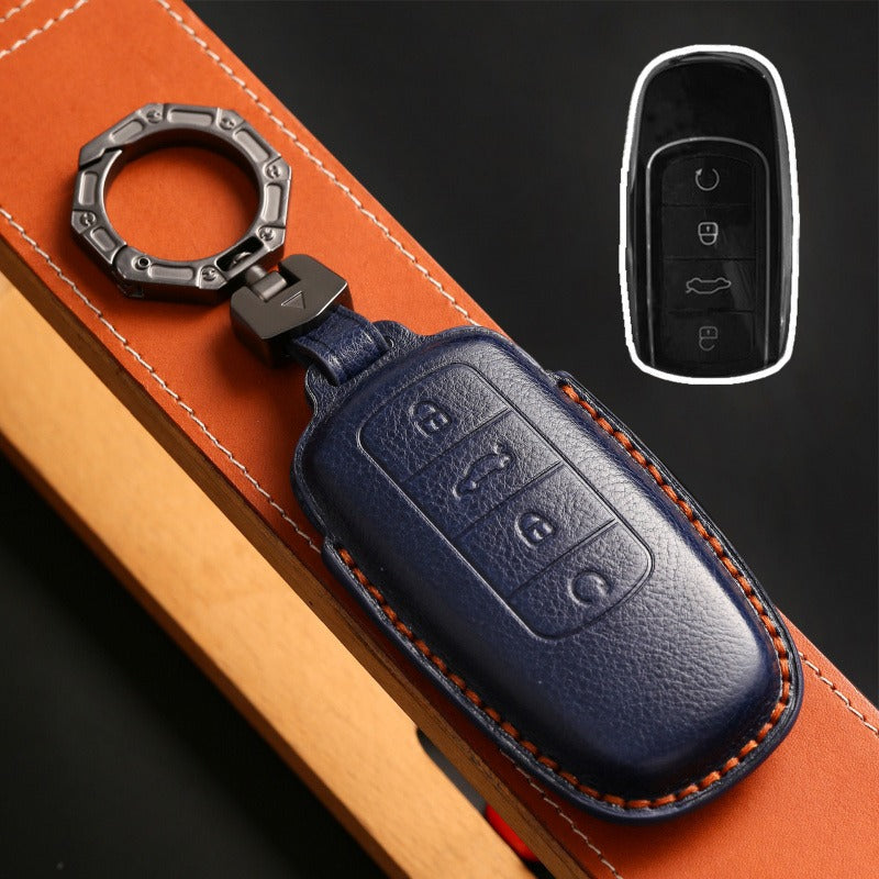 Chery Tiggo 8 Plus Tiggo 7 Pro Explore 06 Leather Key Case(#CY101) - Blue