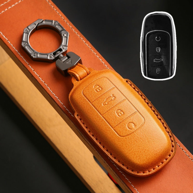 Chery Tiggo 8 Plus Tiggo 7 Pro Explore 06 Leather Key Case(#CY101) - Yellow