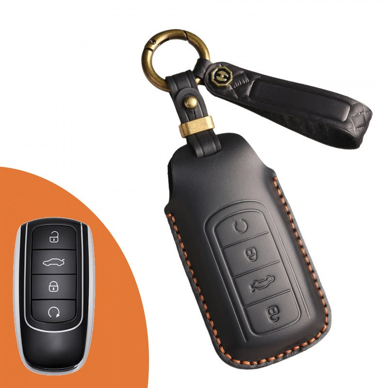 Chery Tiggo 8 PLUS Leather Key Case(#Ti24) - Black