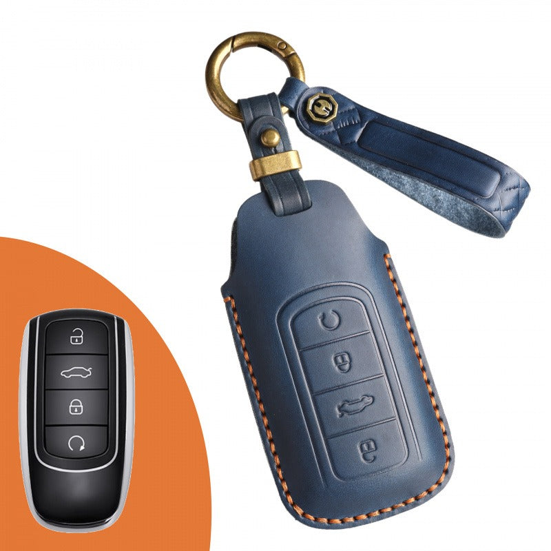 Chery Tiggo 8 PLUS Leather Key Case(#Ti24) - Blue