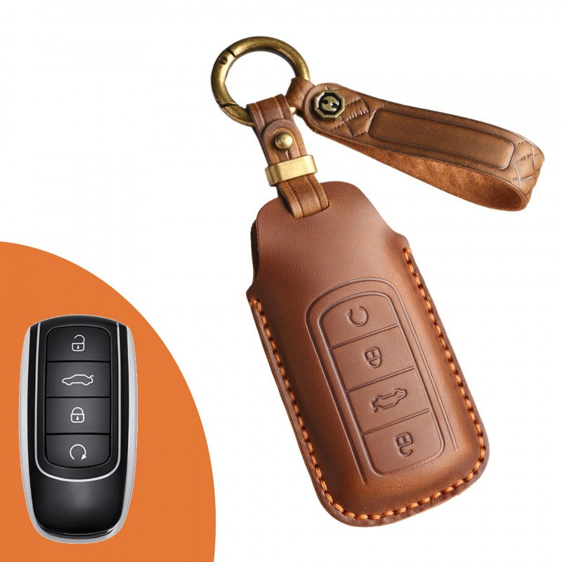 Chery Tiggo 8 PLUS Leather Key Case(#Ti24) - Brown