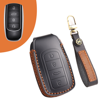 Chery Tiggo 8 PRO OMODA Arrizo 8 Leather Key Case(#CY98) - Black