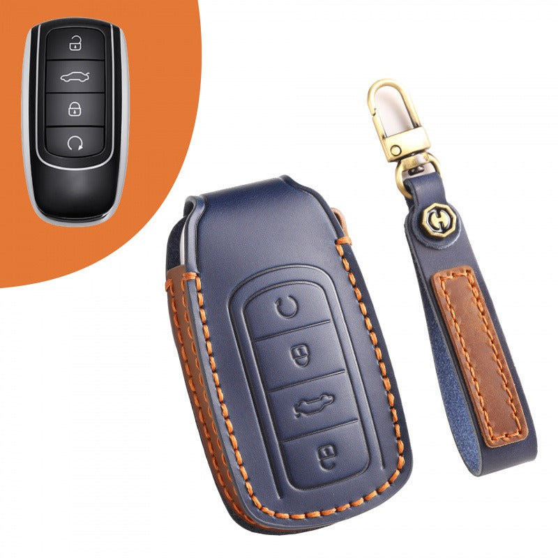 Chery Tiggo 8 PRO OMODA Arrizo 8 Leather Key Case(#CY98) - Blue
