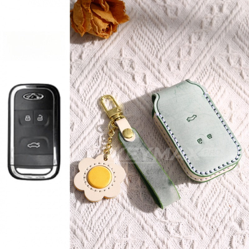 Chery Tiggo Leather Key Case 8 7 5X 8 Plus 8 Pro(#CY03) - Green