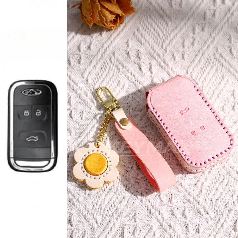 Chery Tiggo Leather Key Case 8 7 5X 8 Plus 8 Pro(#CY03) - Pink