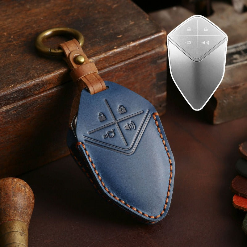 Deepal SL03 / UNI-K / CS75 PLUS Suede Leather Key Case(#DE209) - Blue