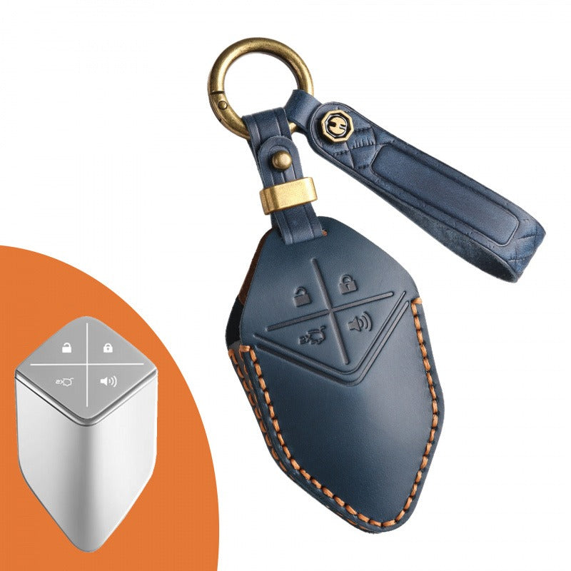 Deepal SL03 / UNI-K / UNI-T / UNI-V Leather Key Case(#DE208) - Blue