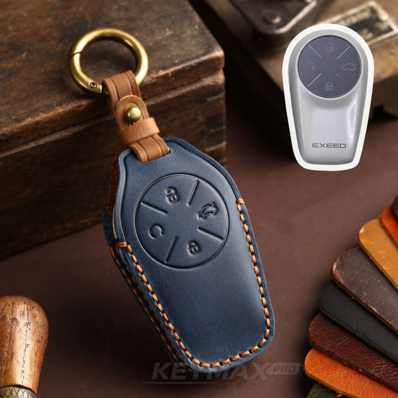 Exeed Sterra ET ES iCAR 03 Yaoguang NFC Card Key Case Leather Protective Sleeve(#CY76) - Type-A / Blue