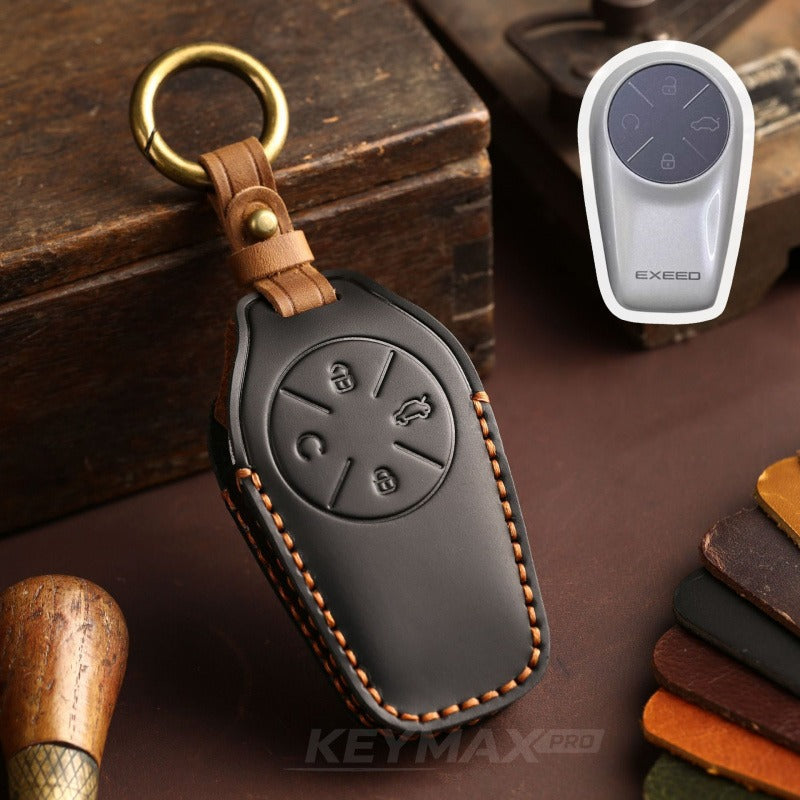 Exeed Sterra ET ES iCAR 03 Yaoguang NFC Card Key Case Leather Protective Sleeve(#CY76) - Type-A / Brown