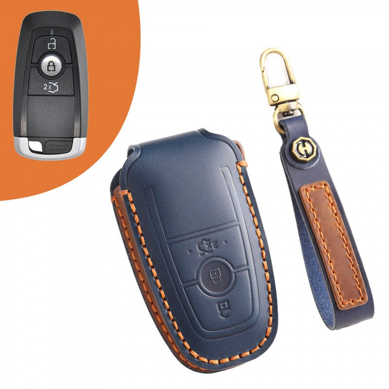 Ford Explorer Mondeo Focus Kuga Edge Key Case(#FD258) - Key-3-Tail Box / Blue