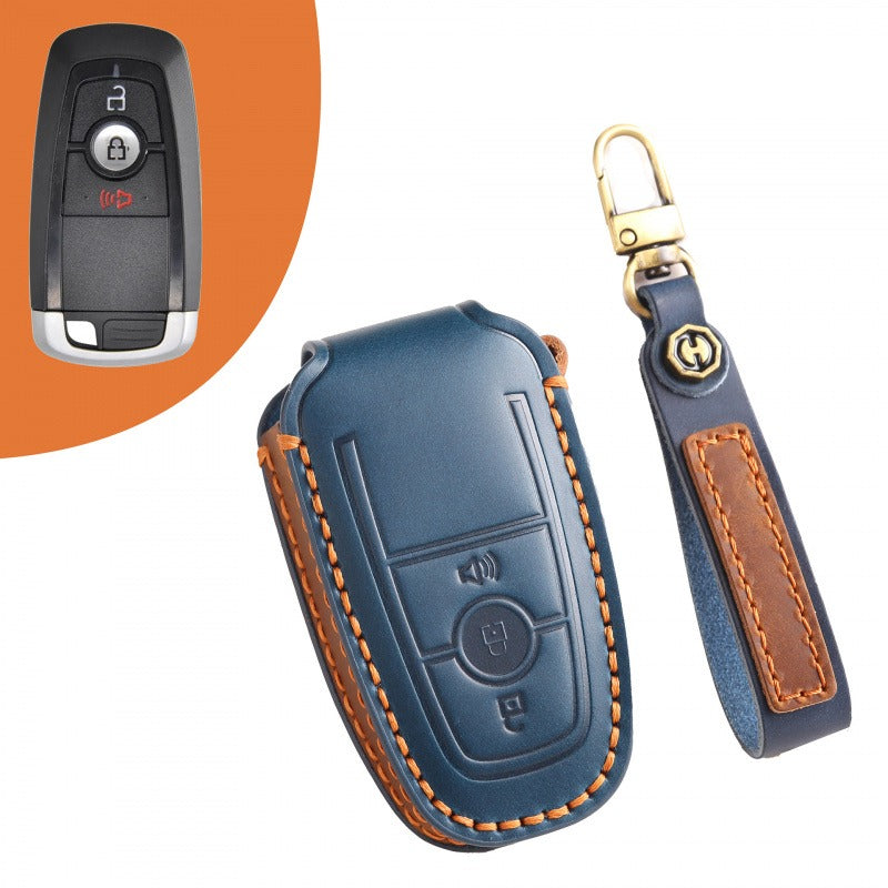 Ford Explorer Mondeo Focus Kuga Edge Key Case(#FD258) - Key-3-Trumpet / Blue
