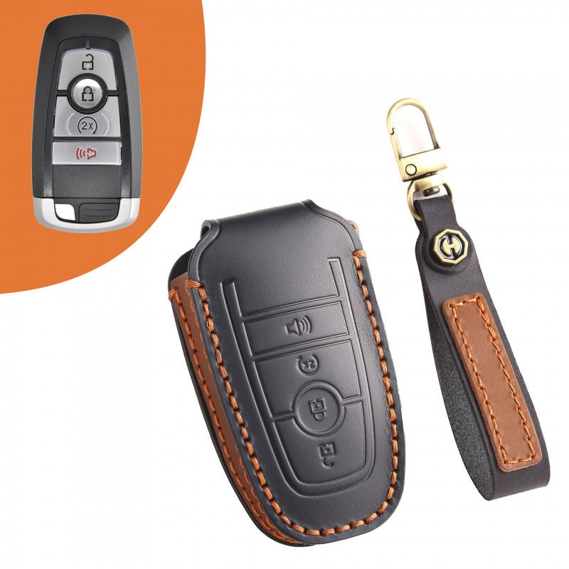 Ford Explorer Mondeo Focus Kuga Edge Key Case(#FD258) - Key-4-Start button / Black