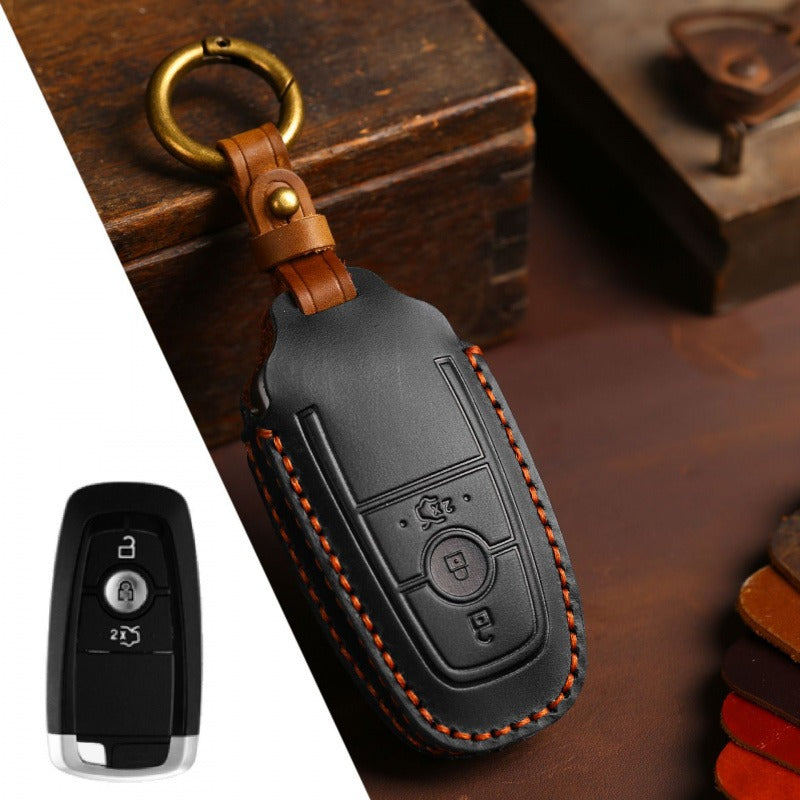 Ford Explorer Mondeo Focus Kuga Edge Key Case(FD304) - Key-3 / Brown
