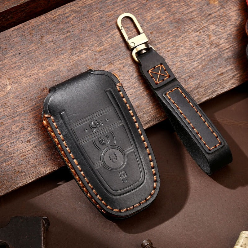 Ford F-150 Raptor Leather Key Case(#FD301) - Key-4-trunk / Black